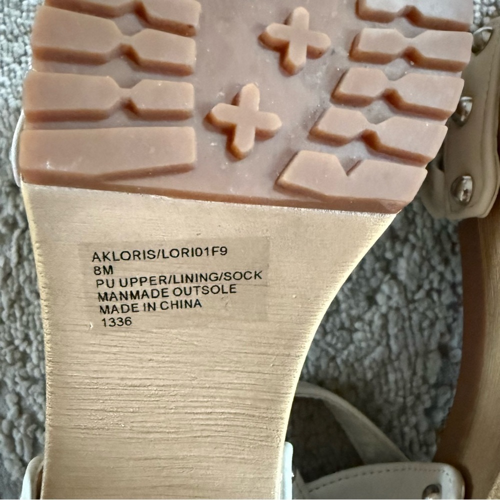 Anne Klein Loris White block heels platform wedge Sandals summer shoes 8 - Picture 8 of 10